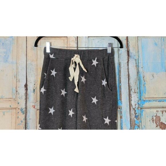 Riah Fashion Womens SZ Small Star Print Jogger Self Tie Elastic Waist Super Soft - Picture 3 of 5